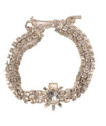 Stunning Rhinestone Bracelet with Center Medallion Design and Safety Cha... - $301.82 MXN
