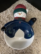 Papel Giftware Snowman Candy Dish Winter Nuts Festive - $21.37
