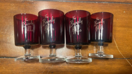 The Beverly Hills Hotel California Ruby Red Glasses Set Of 4 - £56.80 GBP