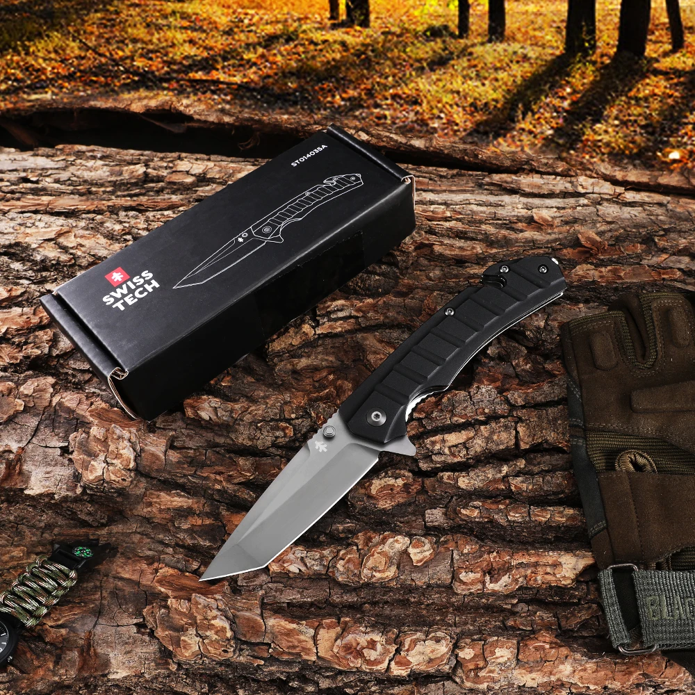 SWISS TECH Folding Pocket  Outdoor Survival   Camping Hi Knives for Self-Defense - £222.61 GBP