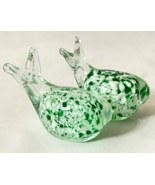 2 Vintage Pilgrim Hand Blown Confetti Art Glass Whale Paperweight Figurines - $481.11 MXN