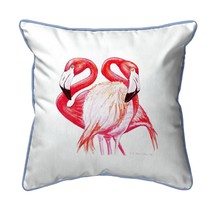 Betsy Drake Two Flamingos Large Indoor Outdoor Pillow 18x18 - £37.00 GBP