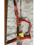 Abetta Red Nylon Halter with Leather on cheeks nose and crown NEW Horse ... - £11.98 GBP
