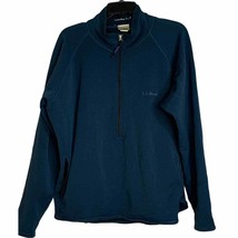 VTG L.L. Bean 1/4 Zip Fleece Pullover Size Large Teal Maine, USA Mens - £23.70 GBP