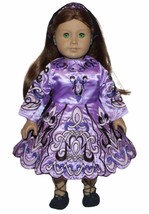 Purple Irish Celtic Dress Dance Costume for 18&quot; American Girl Size Doll - £5.85 GBP