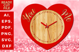 Valentine 3d Wall Clock Laser Cut Svg - $10.00