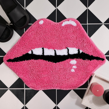 Pink Lips Bathroom Rug, Cute Lips Bath Mat Non Slip Lips Shaped Absorbe - €43,39 EUR