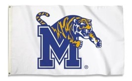 Memphis Tigers White Flag 3X5ft Banner Polyester with 2 Brass Grommets - £12.48 GBP