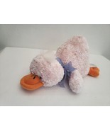 Chosun Duck Pink Plush Stuffed Animal Laying Down Purple Bow Small - £15.48 GBP