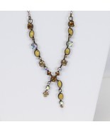 Signed 1928 Necklace 24&quot; Chain Multicolored Rhinestones - €25,34 EUR