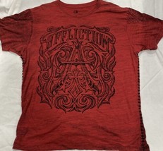 Affliction Live Fast Mens AFFLICTION A with Cross  T-Shirt Red 2XL - £21.05 GBP