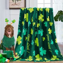 Inhand St Patrick&#39;S Day Throw Blanket, 50&quot; X 60&quot;, Clovers And Shamrocks Design - £26.37 GBP