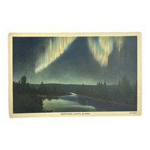 Northern Lights Alaska Lithograph Linen Postcard 1940s - $12.99