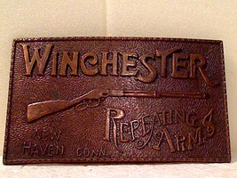 Vintage Used Winchester Repeating Arms Belt Buckle Old-Timey Style - $6.50