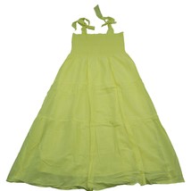 For The Republic Dress Women M Yellow A line Smocked Square Neck Sleeveless NWT - £23.29 GBP