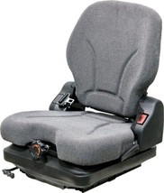 KM 146 Seat &amp; Mechanical Suspension-Grey Fabric- Skid Steers, Forklifts, Mowers - £319.33 GBP