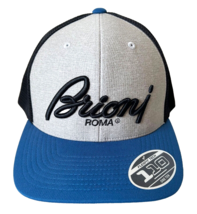 Brioni Roma Flexfit Baseball Cap Silver/Blue/Black Mesh Trucker Hat Snap... - $23.70