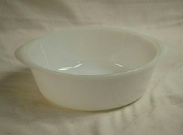 Old Vintage Opaque White Milk Glass Mixing Bowl w Tab Handles Kitchenware MCM - £31.15 GBP