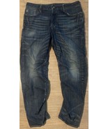 G Star Raw Jeans Mens 33 Dark Blue 3D Relaxed Tapered Denim Mid Rise 33x28 - $57.44 CAD