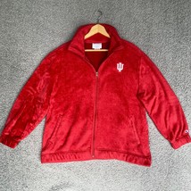 Champion Indiana University Jacket Women L Full Zip Red Soft Fleece IU Sweater - £22.38 GBP