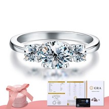 Shiny Real 1CT Moissanite Diamond Wedding Rings For Women Original 925 Sterling  - £44.80 GBP