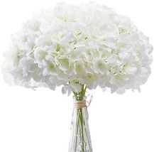 Aviviho Hydrangea Artificial Flowers Fluffy White Fake Hydrangeas Silk F... - $44.64 CAD
