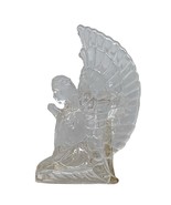 Candle Holder Angel Kneeling in Prayer Big Wings Clear Glass Vintage  - €9,02 EUR