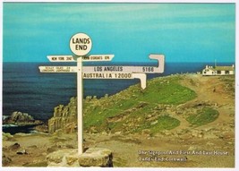 Postcard Signpost &amp; First &amp; Last House Lands End Cornwall England UK - £2.21 GBP