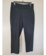 Sundance Women&#39;s Black Stretch Straight Leg Pants Pintuck Size 8P Side Zip - $269.89 MXN