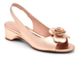 Taryn Rose Sling-Back Heeled Sandals Neva Rose Gold Metallic Sz 8.5 - £67.70 GBP