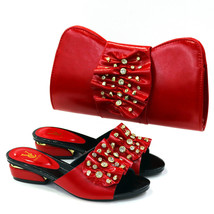 Low 3 CM Italian Shoes And Bag With Rhinestone Women Sandals Fashion Lux... - £63.68 GBP