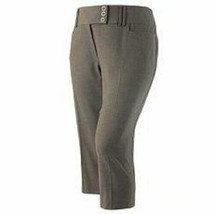 Womens Capris Plus Apt 9 Ava Brown Slimming Stretch Dress Casual Pants $48- 24W - $18.81