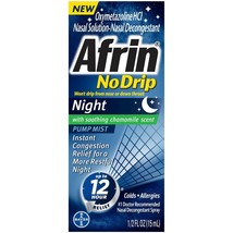 Afrin No Drip Night Pump Nasal Mist, Fast &amp; Powerful Congestion Relief, ... - £20.56 GBP