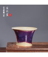 Jun Kiln CeramicTea Cup/Planter-YaoBian Purple Spot VintageChineseHandma... - $920.00