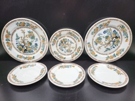 6 Pc Buffalo China Indian Tree Luncheon Salad Bread Plate Vintage Restaurant Lot - £77.96 GBP
