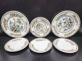 6 Pc Buffalo China Indian Tree Luncheon Salad Bread Plate Vintage Restaurant Lot - £78.89 GBP