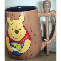 Disney Winnie the Pooh Mug &amp; Honey Dipper Set Adorable 3D New See Pictures - £14.18 GBP