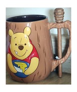 Disney Winnie the Pooh Mug &amp; Honey Dipper Set Adorable 3D New See Pictures - $18.99