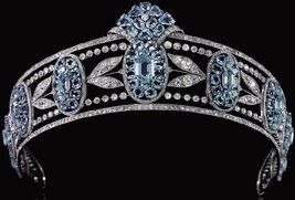 Tiara Setting 80 ct Natural Aquamarine 20 ct Diamond - £638.30 GBP