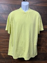 R &amp;R Casual T-Shirt Tee Mens Size XL Distressed Pale Yellow V-Neck Cotto... - $11.92