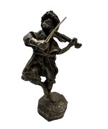 Judaica Silver Fiddler Figure Sculpture Felt Base True Antique Unknown M... - $33.78 CAD