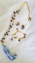 Blue jean tassel necklace set - £23.70 GBP