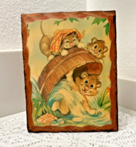 Vintage Wooden Lithograph Mouse Picture 8.5x6.5 - £14.94 GBP