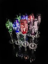 ajka marsala crystal colored champagne flutes 9" Tall set of 12 glasses image 3