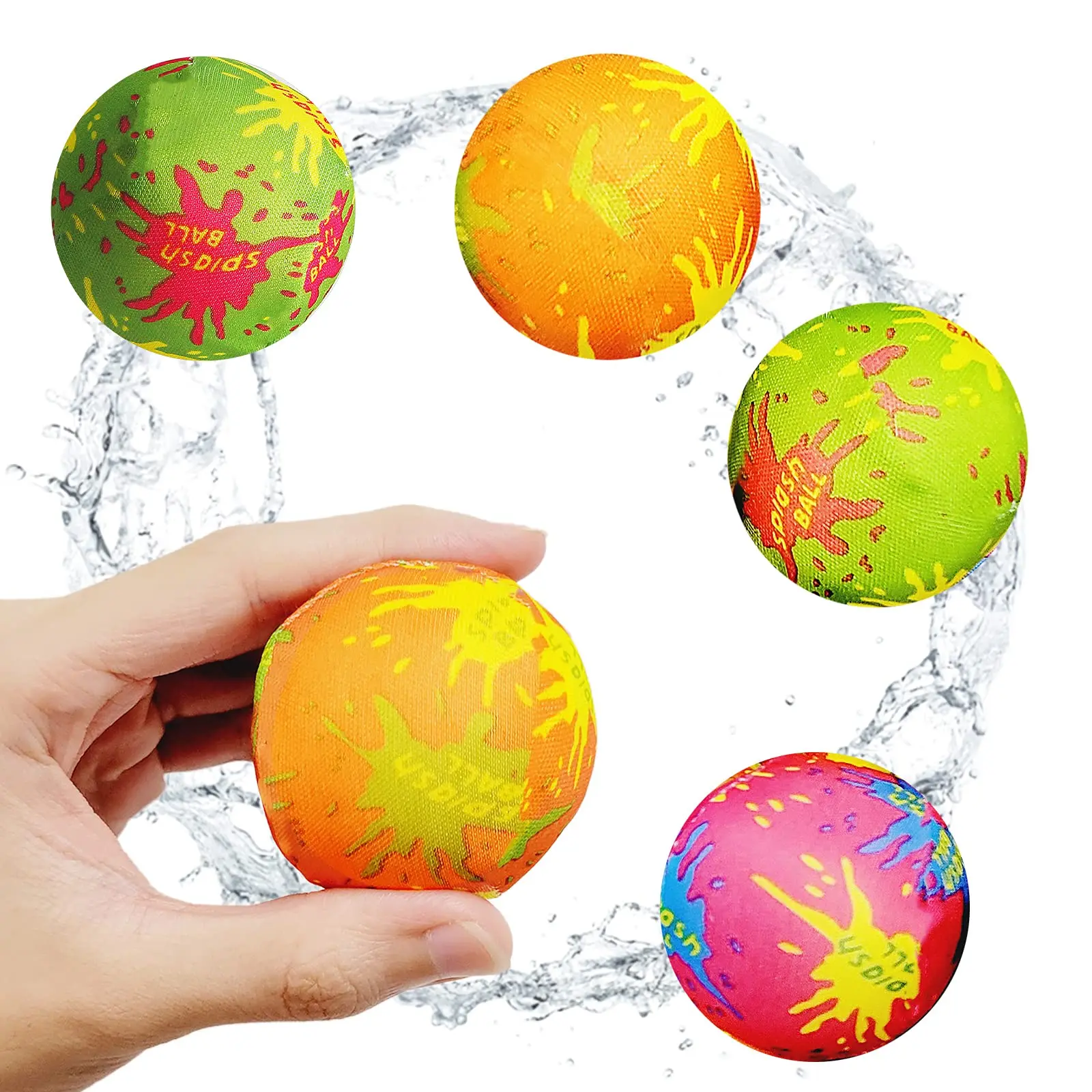 12Pcs Reusable Water Balloons,Absorbent Soaker Water Balls for Kids,Summer Bea - £10.09 GBP