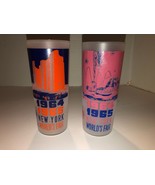2 1964-1965 NY World&#39;s Fair Frosted Glasses Hall of Science &amp; Pool of In... - $16.00