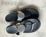 Crocs Sanrah Womens Size 11 Black Silver Walking Flip Flops Comfort Sandals - $26.82