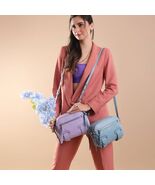 LODIS Leather Lavender Medium Crossbody Purse Pocketbook Abby Camera Bag - $67.55 CAD