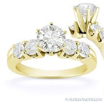 Forever ONE DEF Round Cut Moissanite 5-Stone Engagement Ring in 14k Yellow Gold - £864.25 GBP+