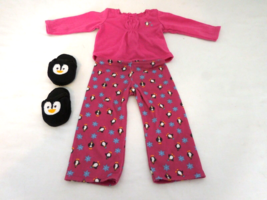 American Girl Doll Retired Just You Winter Pajamas Penguin Set Outfit + Slippers - £15.67 GBP